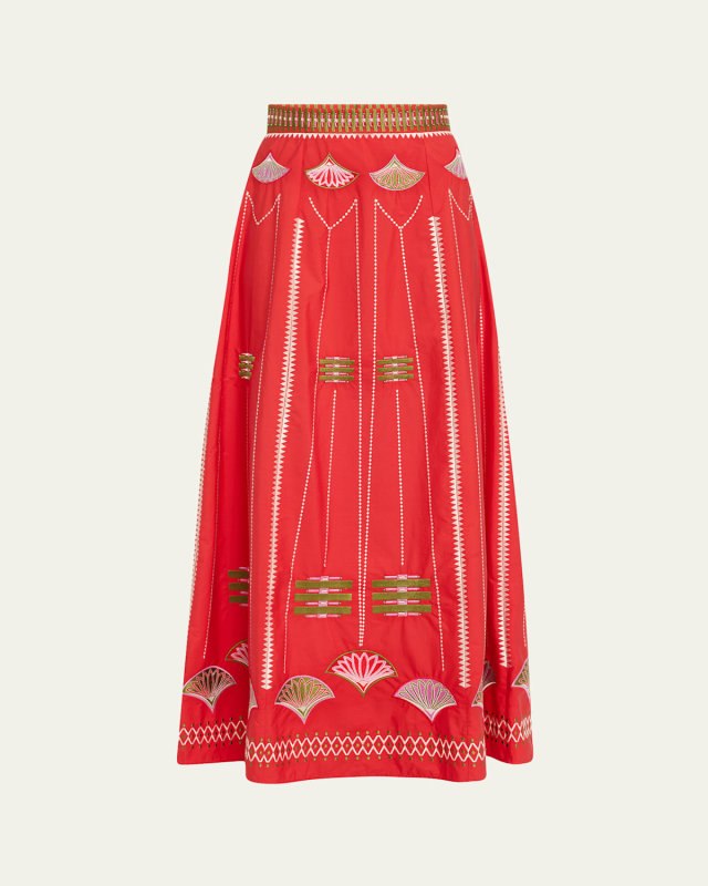 Camille Japanese Peacock Beaded Skirt